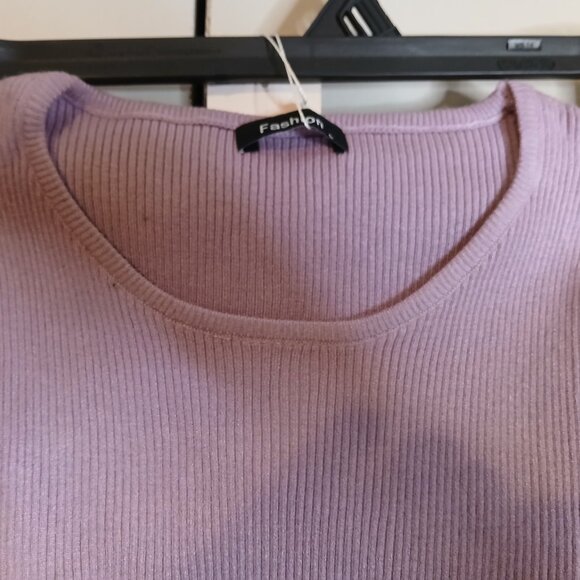 NWT Creation Concept Women's Large Purple Ribbed Body Suit - Picture 6 of 9